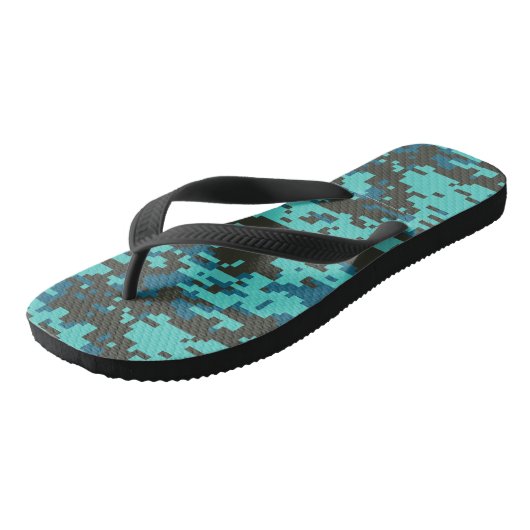 Blues Digital Camo Pattern Teenslippers (Schuin)