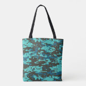Blues Digital Camo Pattern Tote Bag (Achterkant)