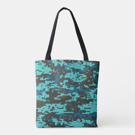 Blues Digital Camo Pattern Tote Bag (Achterkant)