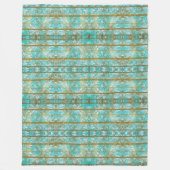 Blues en Gold Pattern Fleece Deken (Voorkant)