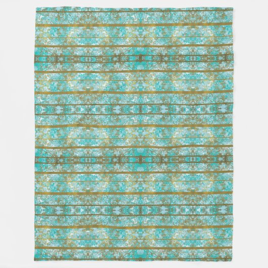 Blues en Gold Pattern Fleece Deken (Voorkant)