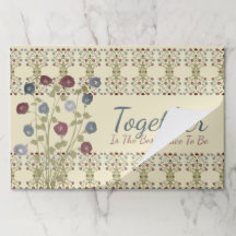 Blues en Roze Met Bourgondische Papieren Placemats