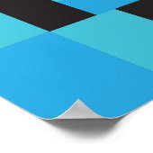 Blues en zwarte Abstracte kunst geometrisch ontwer Poster (Hoek)