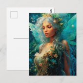 Blues Fairy Meisje Fantasy Art Briefkaart (Voorkant / Achterkant)