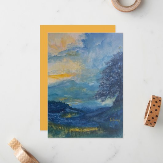 Blues \Flat Note Kaart gebergte Notitiekaartje (Voorkant / Achterkant in situ)