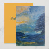 Blues \Flat Note Kaart gebergte Notitiekaartje (Voorkant / Achterkant)