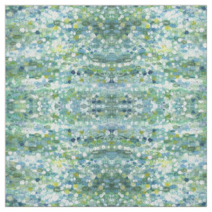 Blues, Green, Yellow & Cream Fabric "Clearwater" Stof