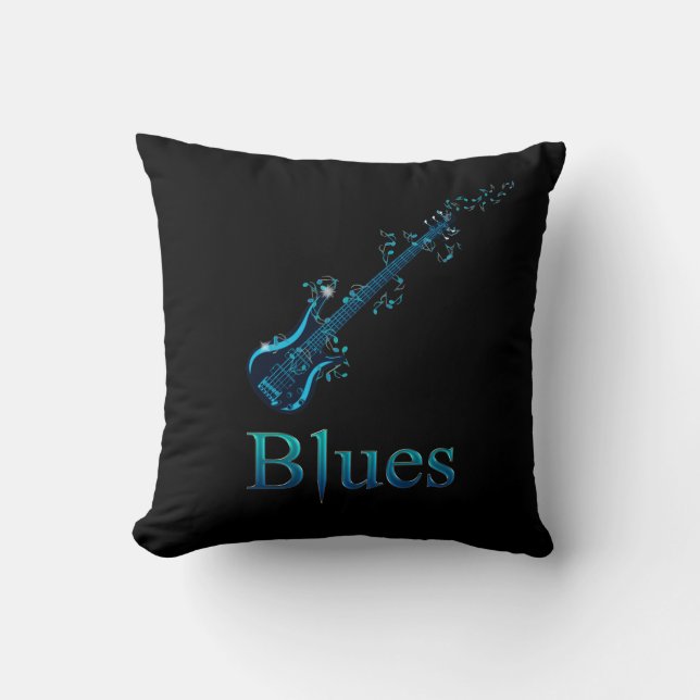 Blues Guitar Black Music Sierkussen (Voorkant)