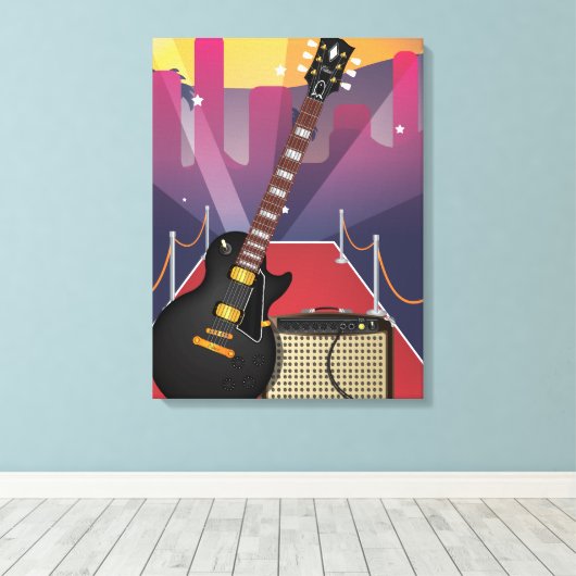 Blues Guitar Canvas Afdruk (Insitu (Houten vloer))