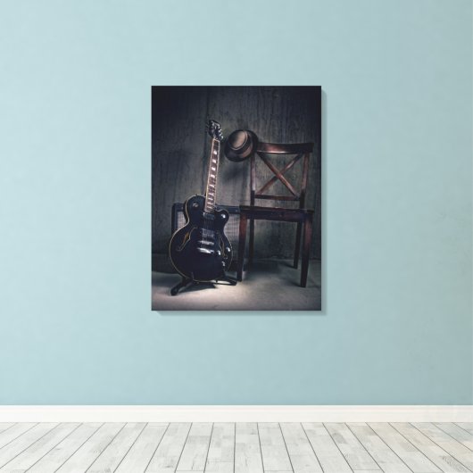 Blues Guitar Canvas Afdruk (Insitu (Houten vloer))