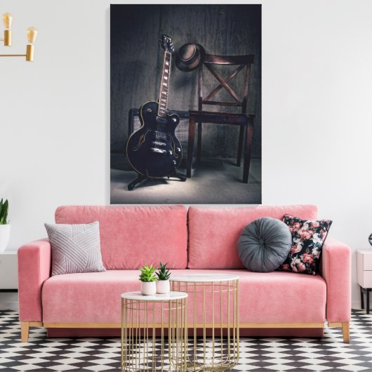 Blues Guitar Canvas Afdruk (Insitu (Woonkamer))