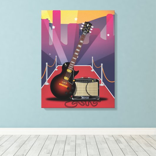 Blues Guitar Canvas Afdruk (Insitu (Houten vloer))