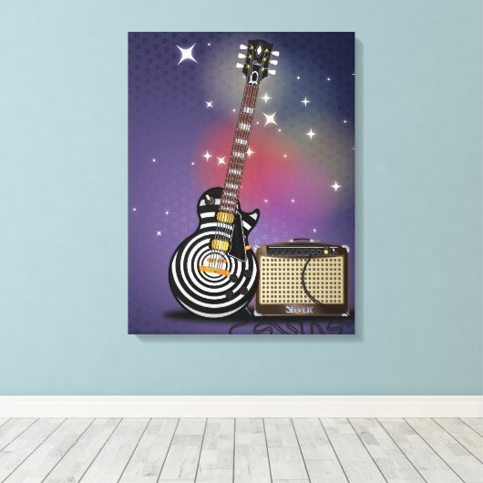 Blues Guitar Canvas Afdruk (Insitu (Houten vloer))