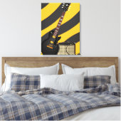 Blues Guitar cartoon Canvas Afdruk (Insitu (Slaapkamer))