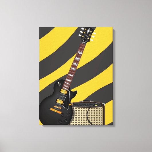 Blues Guitar cartoon Canvas Afdruk (Voorkant)