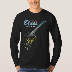 Blues Guitar die de blauwdruk levend houdt T-shirt