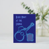 Blues Guitar Invitation Kaart (Staand voorkant)