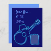 Blues Guitar Invitation Kaart (Voorkant / Achterkant)