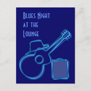 Blues Guitar Invitation Kaart