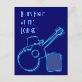 Blues Guitar Invitation Kaart