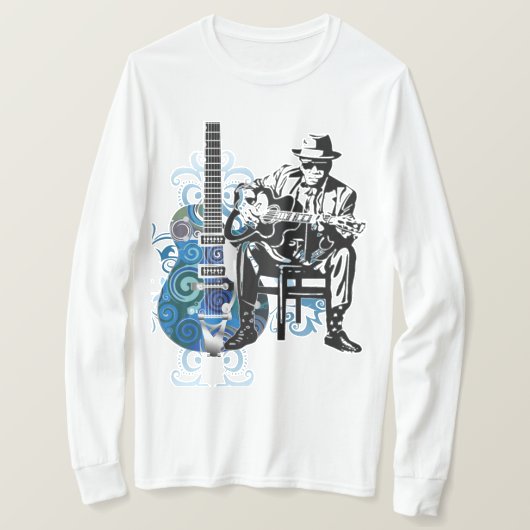 blues guitar man t-shirt (Design voorkant)