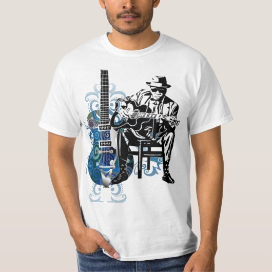 blues guitar man t-shirt (Voorkant)