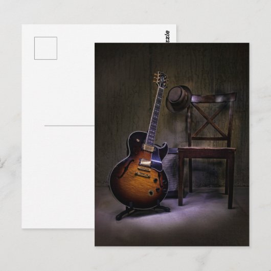 Blues Guitar neemt 2 Briefkaart (Voorkant / Achterkant)