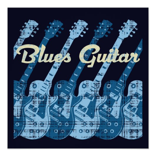 Blues Guitar Poster (Voorkant)