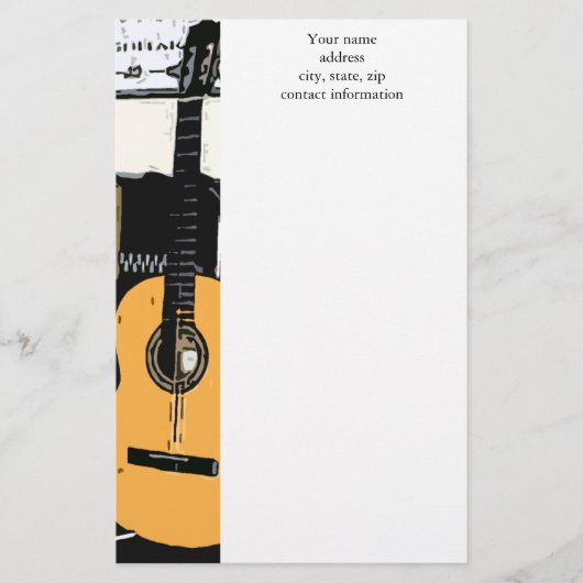 Blues Guitar Stationery Briefpapier (Voorkant)