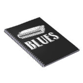 Blues Harmonica Gift - Retro Graphic Notitieboek (Rechterzijde)