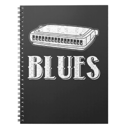 Blues Harmonica Gift - Retro Graphic Notitieboek (Voorkant)