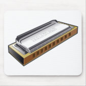 Blues Harmonica - Mousepad Muismat (Voorkant)