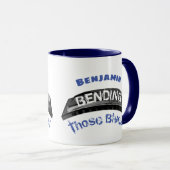 Blues harmonica player buending humor musicus mok (Voorkant rechts)