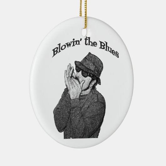 Blues Harp kerstversiering Keramisch Ornament (Rechts)