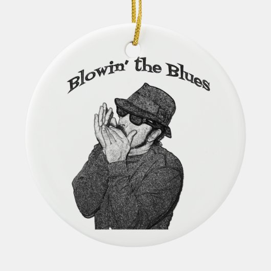 Blues Harp kerstversiering Keramisch Ornament (Voorkant)