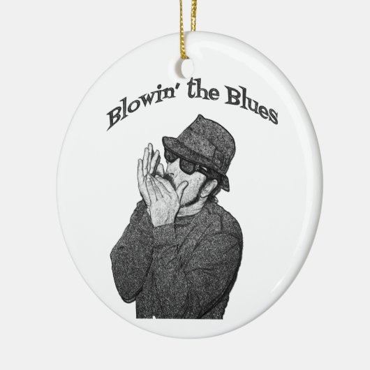 Blues Harp kerstversiering Keramisch Ornament (Links)
