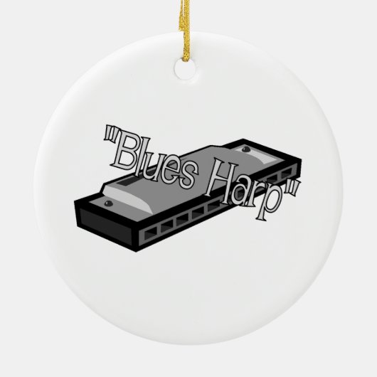 Blues Harp kerstversiering Keramisch Ornament (Achterkant)