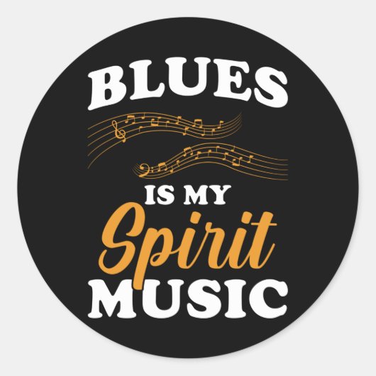 Blues is mijn spirituele muziek ronde sticker (Voorkant)