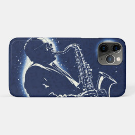 Blues Jazz Saxofonist Pop Art Musicus Muzieknoten Case-Mate iPhone Case