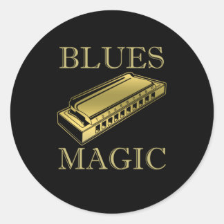Blues Magic Instrument Harmonica Music Sound Gift Ronde Sticker