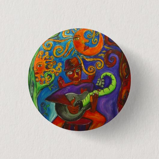 Blues ManRound Button (Voorkant)