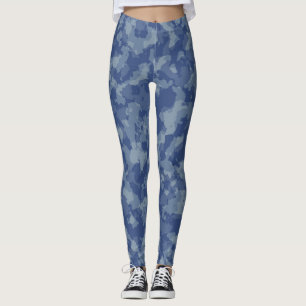 Blues met grijze schaduwen Camouflage Leggings