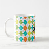 Blues Music; Colorful Argyle Pattern Koffiemok (Links)