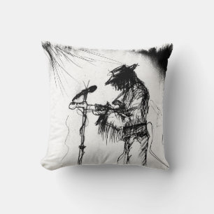 Blues Music Guitar Player en Band in Stage Kussen