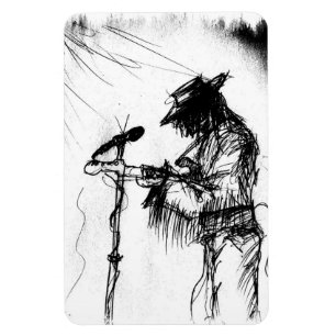 Blues Music Guitar Player en Band in Stage Magneet