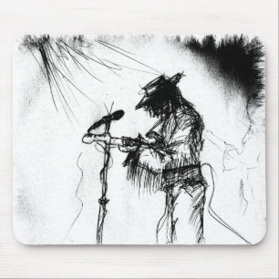 Blues Music Guitar Player en Band in Stage Muismat