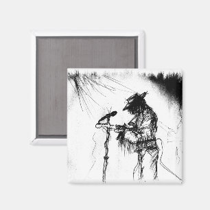 Blues Music Live Band Gitaar Schets Kunst Magneet