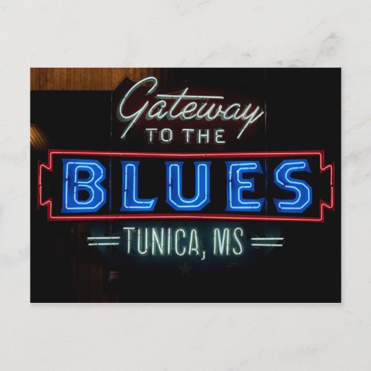Blues Music Sign Tunica Mississippi Briefkaart (Voorkant)