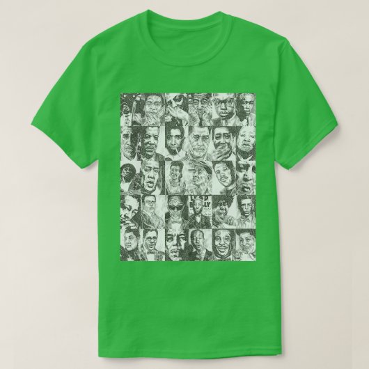 Blues Musicians Collectie Afdrukken Afbeelding T-shirt (Design voorkant)