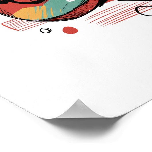 Blues musicus abstract poster (Hoek)